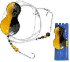 Zebco #1 Z-Sea Flatty Teaser Inline Rig L: 90cm / 25cm Ø: 0,40mm Hoofdlijn Ø: 0,70mm Zwart/goud