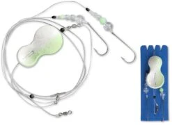 Zebco #1 Z-Sea Flatty Teaser Inline Rig L: 90cm / 25cm Ø: 0,40mm Hoofdlijn Ø: 0,70mm White/glow