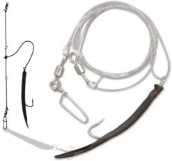 Zebco #8/0 Z-Sea Kabeljauwmontage 50kg L: 100cm Hoofdlijn Ø: 1,00mm Zwart