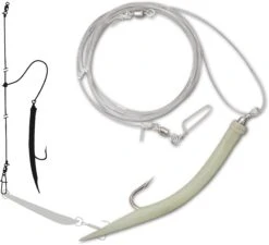 Zebco #6/0 Z-Sea Kabeljauwmontage 40kg L: 100cm Hoofdlijn Ø: 0,80mm Zelflichtgevend